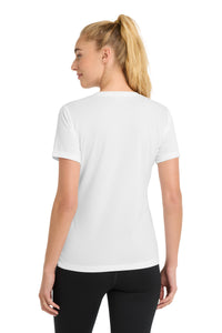 Sport-Tek Women's PosiCharge RacerMesh V-Neck Tee - White Back