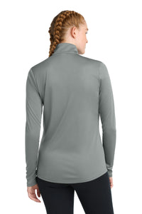 Sport-Tek Women's PosiCharge Competitor 1/4-Zip Pullover - Grey Concrete Back