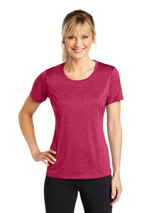 Sport-Tek Women's Heather Contender Scoop Neck Tee - Cardinal Heather