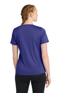 Sport-Tek Women's Heather Contender Scoop Neck Tee - Cobalt Heather Back