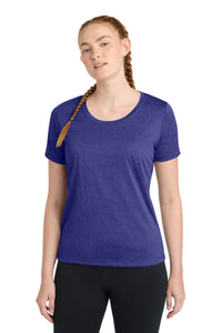 Sport-Tek Women's Heather Contender Scoop Neck Tee - Cobalt Heather