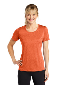 Sport-Tek Women's Heather Contender Scoop Neck Tee - Deep Orange Heather