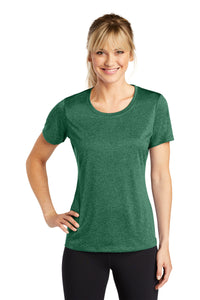 Sport-Tek Women's Heather Contender Scoop Neck Tee - Forest Green Heather
