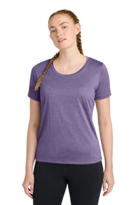 Sport-Tek Women's Heather Contender Scoop Neck Tee - Purple Heather