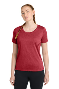 Sport-Tek Women's Heather Contender Scoop Neck Tee - Scarlet Heather