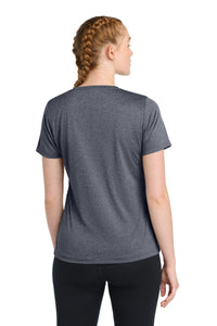 Sport-Tek Women's Heather Contender Scoop Neck Tee - True Navy Heather Back