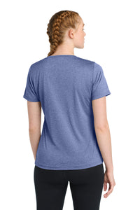 Sport-Tek Women's Heather Contender Scoop Neck Tee - True Royal Heather Back