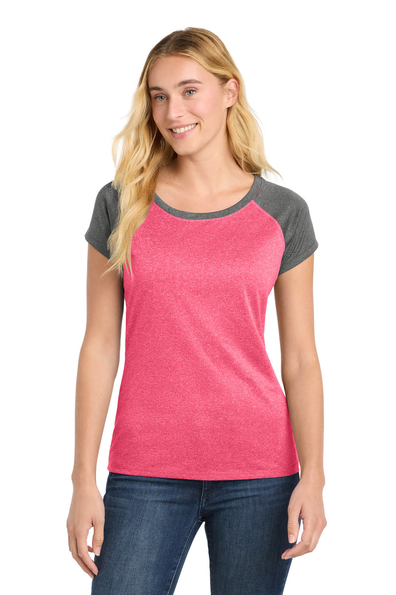 Sport-Tek  Women's Heather-On-Heather Contender  Scoop Neck Tee
