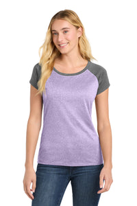 Sport-Tek  Women's Heather-On-Heather Contender  Scoop Neck Tee - Purple Heather/ Graphite Heather