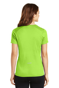 Sport-Tek Ladies PosiCharge Elevate Scoop Neck Tee - Lime Shock Back
