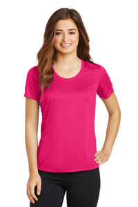 Sport-Tek Ladies PosiCharge Elevate Scoop Neck Tee - Pink Raspberry