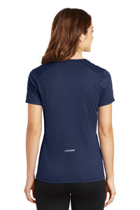 Sport-Tek Ladies PosiCharge Elevate Scoop Neck Tee - True Navy Back