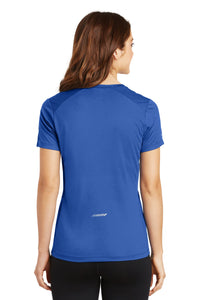 Sport-Tek Ladies PosiCharge Elevate Scoop Neck Tee - True Royal Back