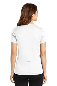 Sport-Tek Ladies PosiCharge Elevate Scoop Neck Tee - White Back