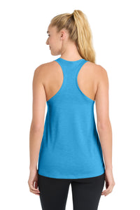 Sport-Tek  Women's PosiCharge  Tri-Blend Wicking Tank - Pond Blue Heather Back