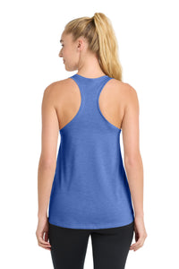 Sport-Tek  Women's PosiCharge  Tri-Blend Wicking Tank - True Royal Heather Back