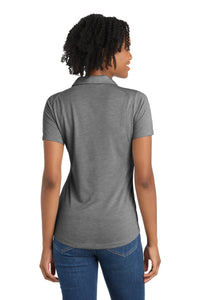 Sport-Tek  Women's PosiCharge  Tri-Blend Wicking Polo - Dark Grey Heather Back