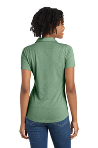 Sport-Tek  Women's PosiCharge  Tri-Blend Wicking Polo - Forest Green Heather Back