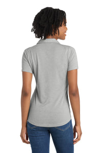Sport-Tek  Women's PosiCharge  Tri-Blend Wicking Polo - Light Grey Heather Back