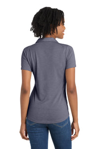 Sport-Tek  Women's PosiCharge  Tri-Blend Wicking Polo - True Navy Heather Back