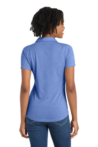 Sport-Tek  Women's PosiCharge  Tri-Blend Wicking Polo - True Royal Heather Back
