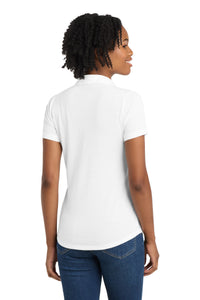 Sport-Tek  Women's PosiCharge  Tri-Blend Wicking Polo - White Triad Solid Back