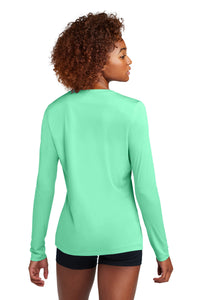 Sport-Tek Women's Posi-UV Pro Long Sleeve LST420LS - Bright Seafoam Back