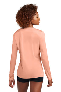 Sport-Tek Women's Posi-UV Pro Long Sleeve LST420LS - Soft Coral Back