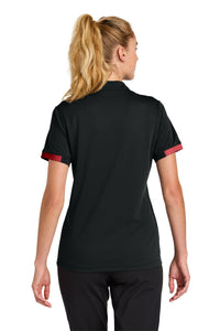 Sport-Tek Women's Club Colorblock Polo LST444 - Black/ Deep Red Back