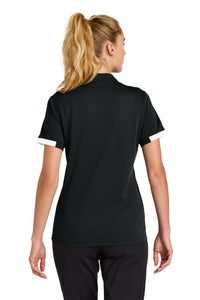 Sport-Tek Women's Club Colorblock Polo LST444 - Black/ White Back