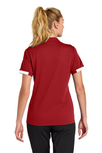 Sport-Tek Women's Club Colorblock Polo LST444 - Deep Red/ White Back