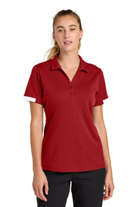 Sport-Tek Women's Club Colorblock Polo LST444 - Deep Red/ White