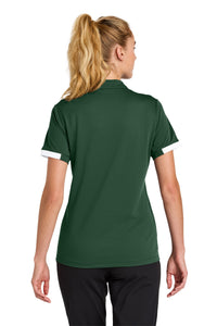 Sport-Tek Women's Club Colorblock Polo LST444 - Forest Green/ White Back
