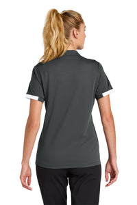 Sport-Tek Women's Club Colorblock Polo LST444 - Iron Grey/ White Back