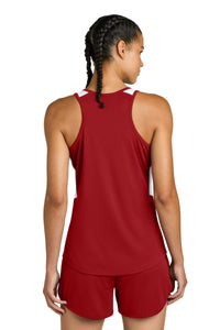 Sport-Tek Women's Club Track Tank LST446 - Deep Red/ White Back