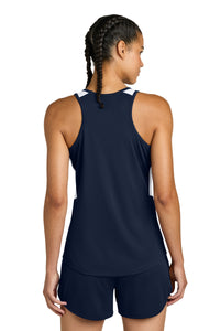 Sport-Tek Women's Club Track Tank LST446 - True Navy/ White Back