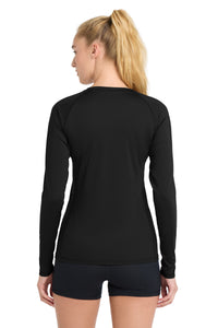 Sport-Tek  Women's Long Sleeve Rashguard Tee - Black Back