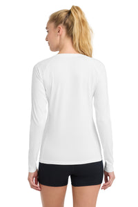 Sport-Tek  Women's Long Sleeve Rashguard Tee - White Back