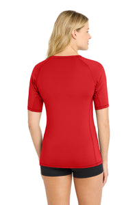 Sport-Tek  Women's Rashguard Tee - True Red Back