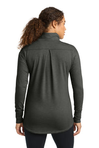 Sport-Tek Women's Sport-Wick Flex Fleece Full-Zip - Dark Grey Heather Back