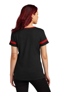 Sport-Tek Women's Halftime Notch Neck Tee LST6041 - Black/ Deep Red Back