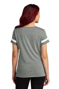 Sport-Tek Women's Halftime Notch Neck Tee LST6041 - Vintage Heather/ White Back
