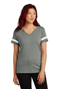 Sport-Tek Women's Halftime Notch Neck Tee LST6041 - Vintage Heather/ White