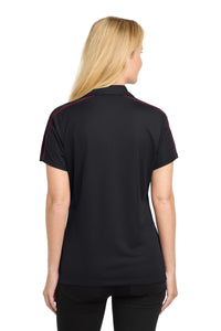 Sport-Tek Women's Micropique Sport-Wick Piped Polo - Black/ True Red Back