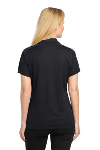 Sport-Tek Women's Micropique Sport-Wick Piped Polo - Black/ True Royal Back