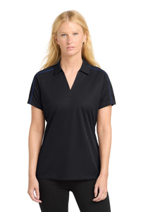 Sport-Tek Women's Micropique Sport-Wick Piped Polo - Black/ True Royal