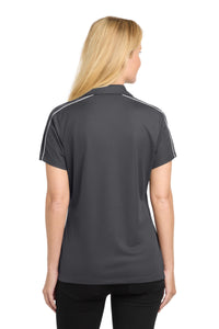Sport-Tek Women's Micropique Sport-Wick Piped Polo - Iron Grey/ White Back