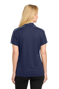 Sport-Tek Women's Micropique Sport-Wick Piped Polo - True Navy/ White Back