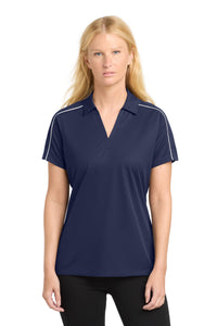 Sport-Tek Women's Micropique Sport-Wick Piped Polo - True Navy/ White