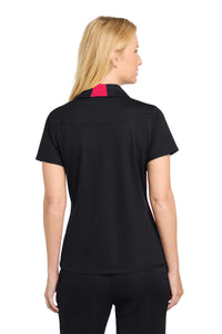 Sport-Tek Women's Side Blocked Micropique Sport-Wick Polo - Black/ Deep Red Back